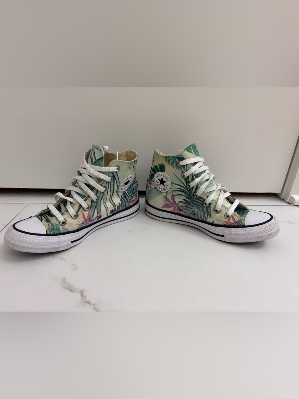 Converse All Star Chuck Taylor hi top green floral tropical print unisex 36/5.5 - Picture 4 of 10